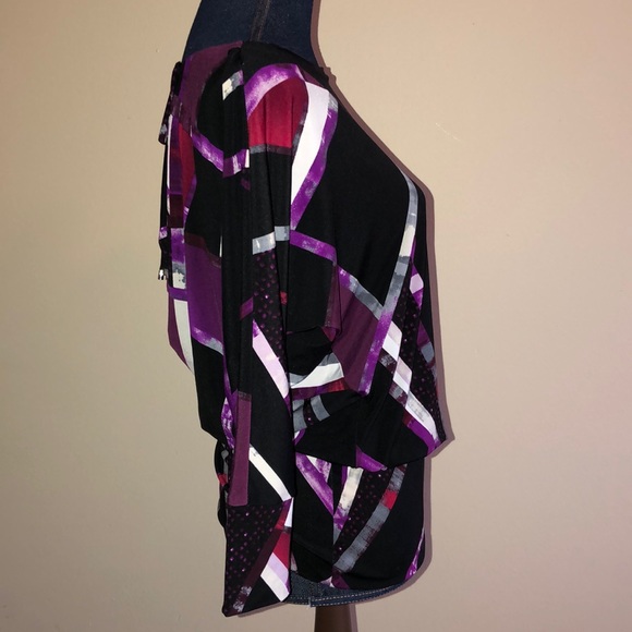 White House Black Market Geometric Banded Top - Picture 4 of 8